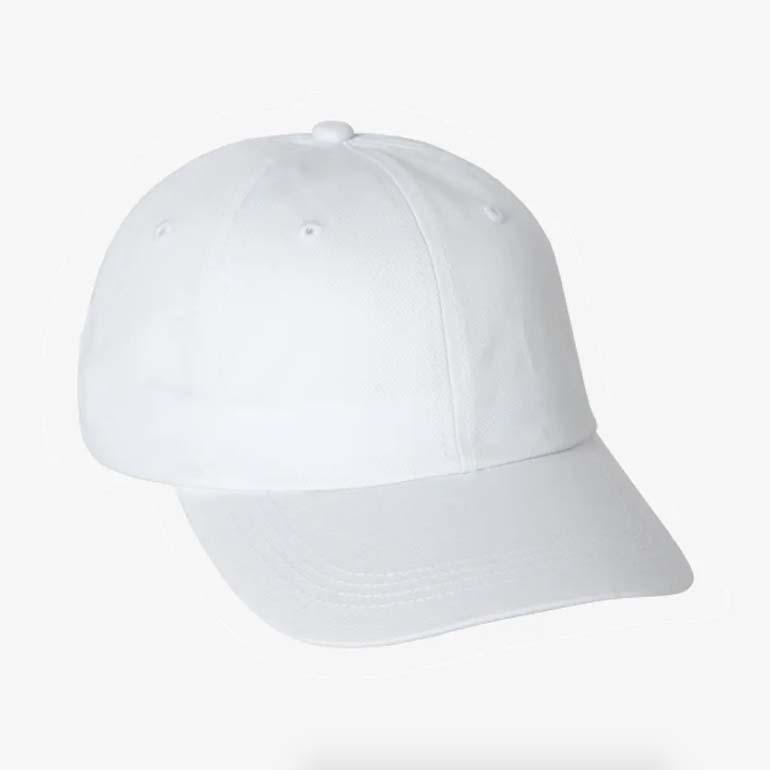 Soft Precurved Baseball Cap (White w/ Teal Logo)